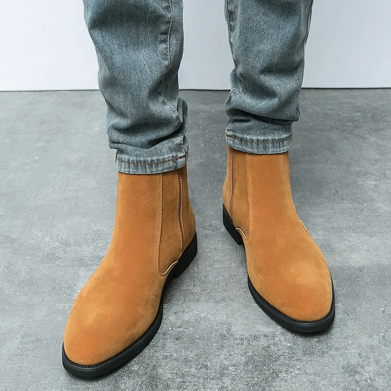 

Autumn and Winter Anti Suede Chelsea Boots with Side Zipper for Young People Simple and Fashionable Casual Trendy Boots