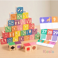 Montessori Wooden Number Blocks Early Learning Toys for Kids Letters Shape Color Animal Cognition Preschool Educational Puzzle