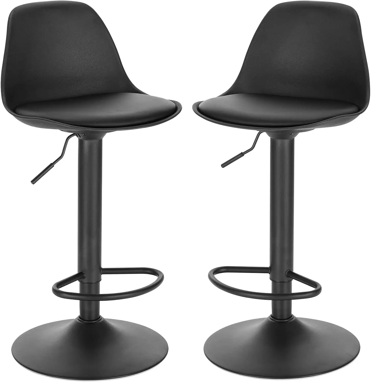 Juego de 2X Taburete de Bar Giratorio, Taburete Alto con Altura Ajustable Entre 60,5 y 82 cm, Taburete de Cocina