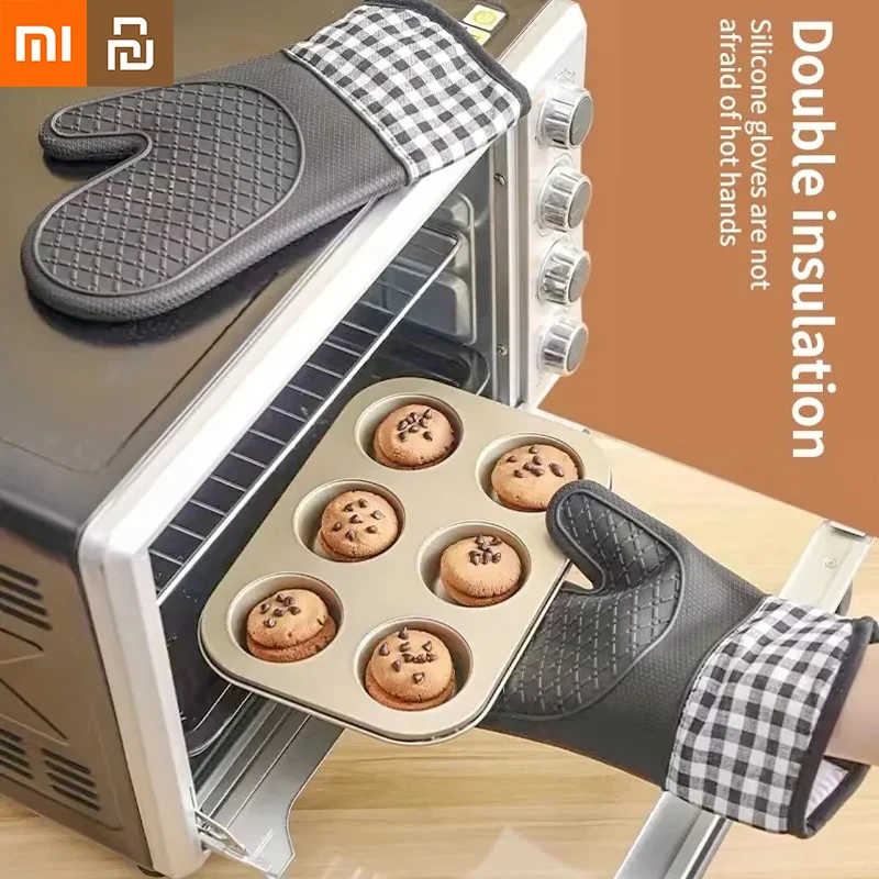 Xiaomi Youpin Single Oven Gloves Silicone Gloves High Temperature Resistant Anti-burn And Non-slip Kitchen Microwave Baking Tool