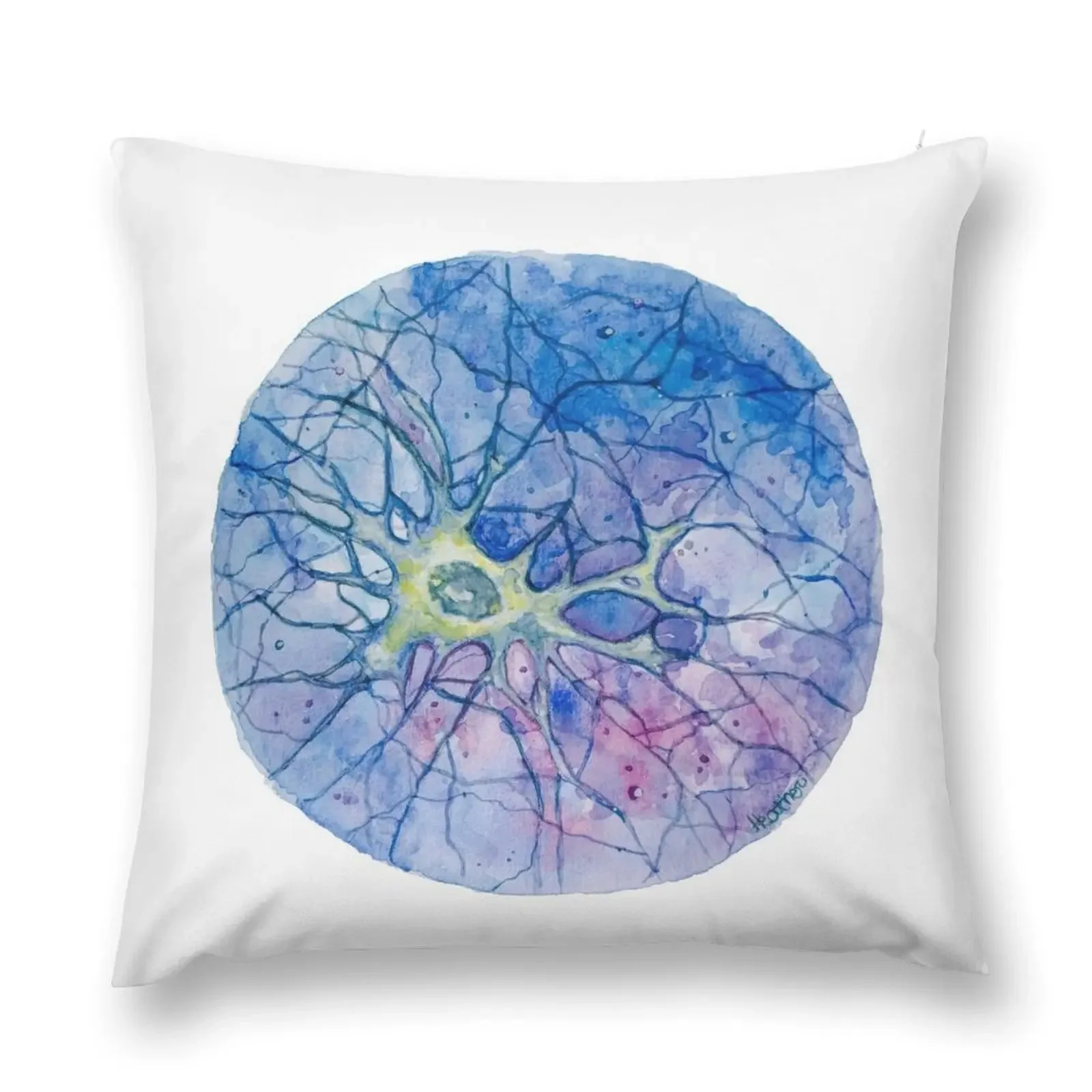 

Neuron - Watercolor Throw Pillow Pillow Decor Decorative Sofa Cushions Custom Cushion Photo pillow