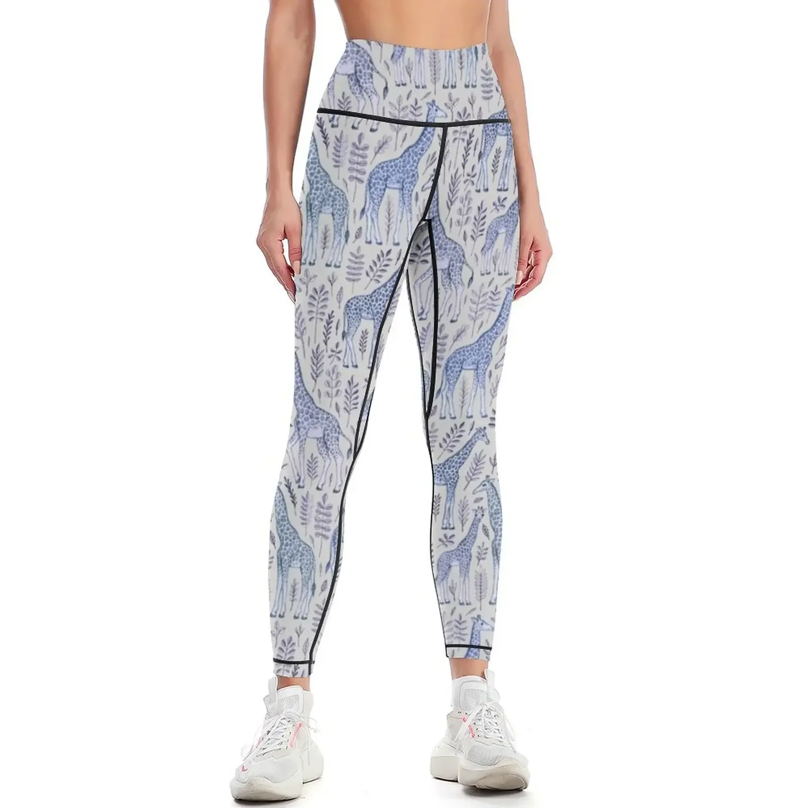 

Blue Giraffe Pattern Leggings Training pants Women sportwear Women's fitness Pants sport Womens Leggings