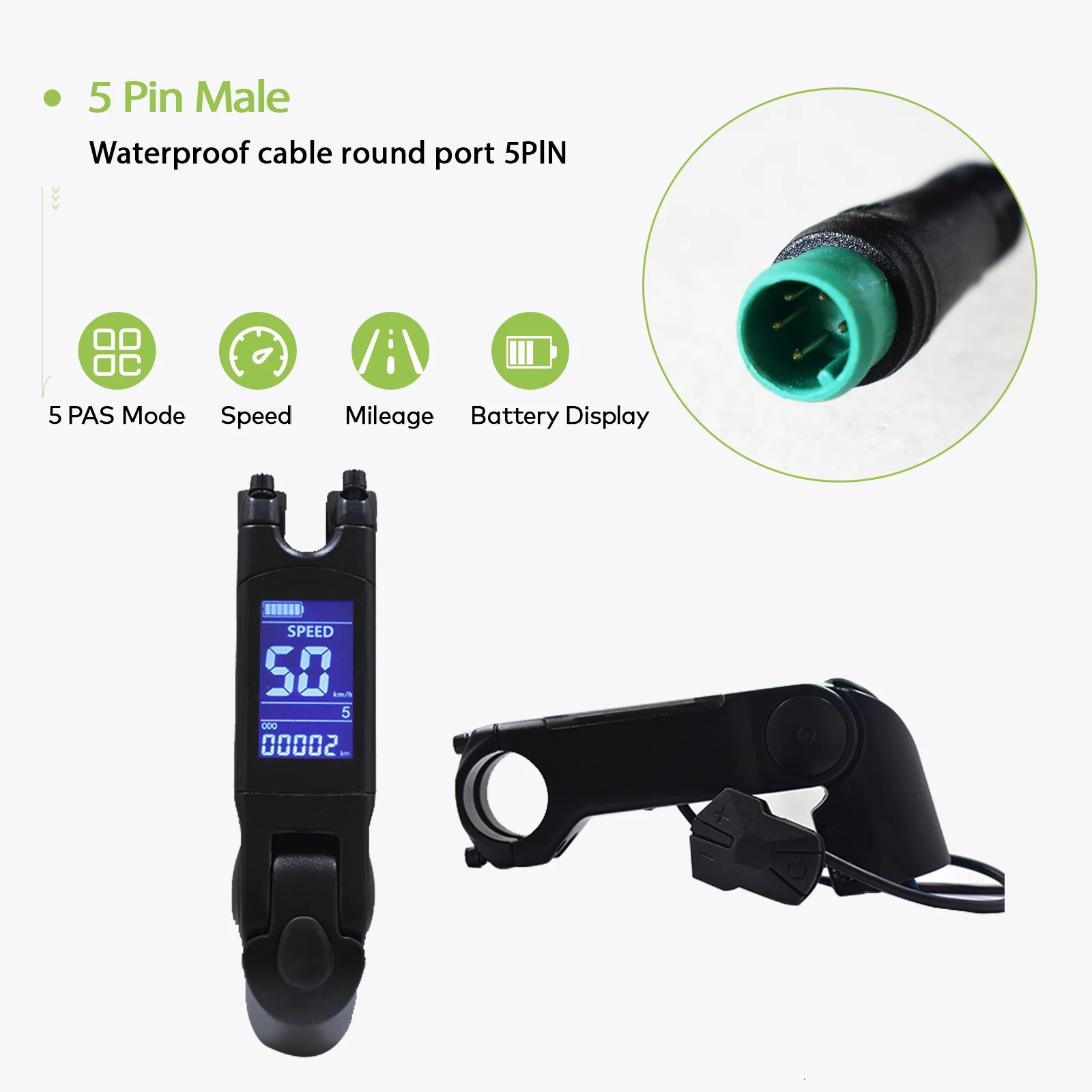 

LG1 MTB Electric Bicycle Computer Riding Speedometer Digital Horizontal Screen Odometer Color Wired Bicycle Accessories