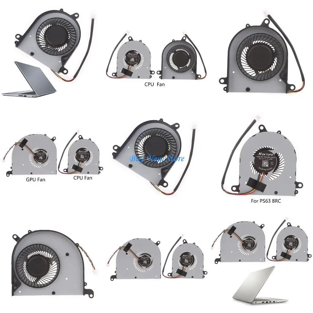 

20CE CPU Cooler Fan Portable USB Power GPU Radiator for MSI Modern PS63 8M 8RC MS-16S