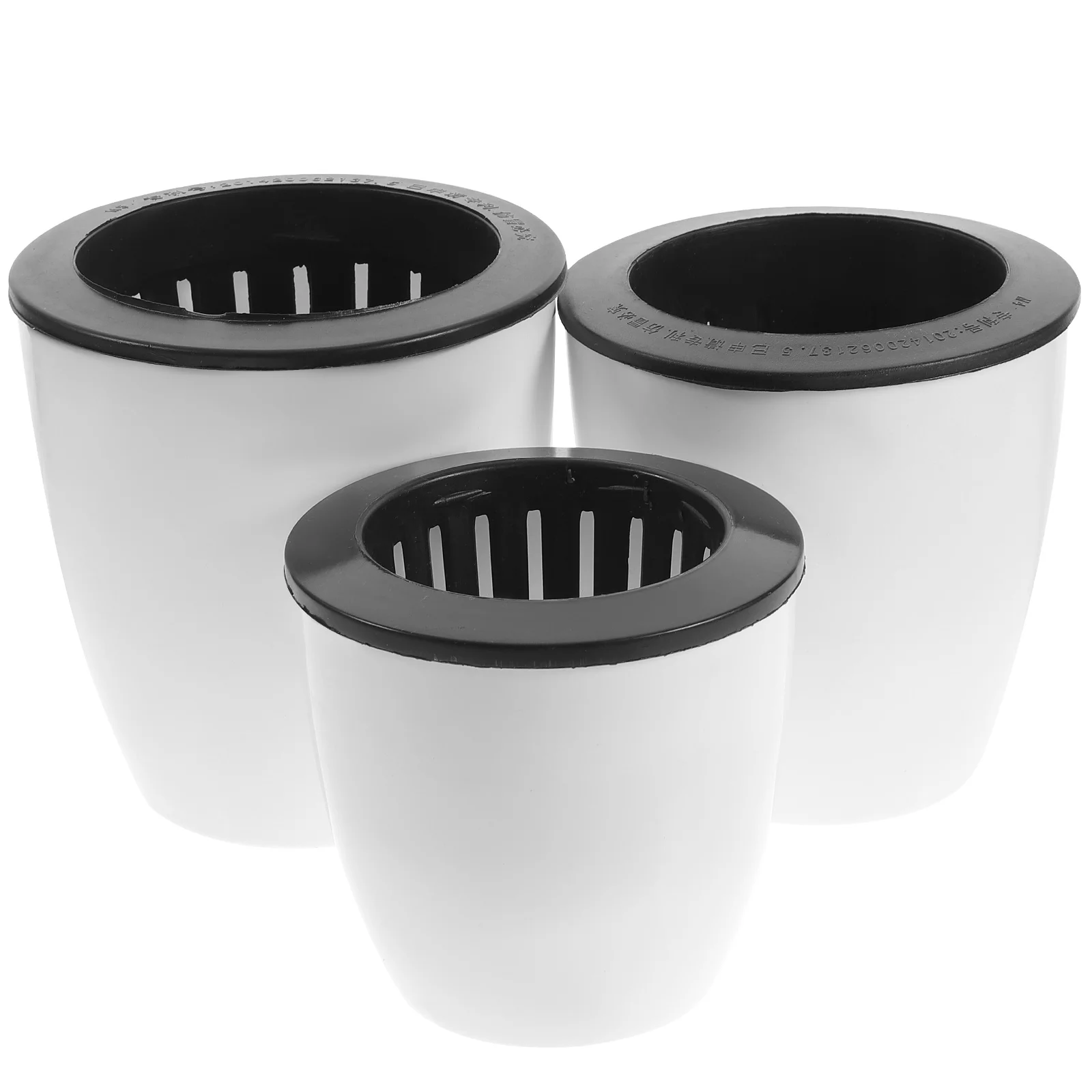 

3 Pcs Automatic Self Watering Planter Hydroponic Flower Pot White Design Indoor Plants Holder Resin Material Practical