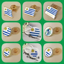 Uruguay Uruguayan Flag National Emblem Brooches Badges Lapel Pins
