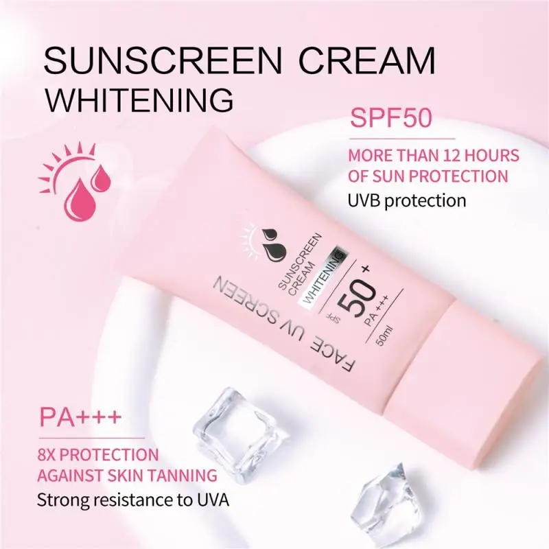 50ML Sunscreen Cream Protector Facial Sun Block Spf50 Gel Isolation Lotion Cream Bleaching Creams Facial Moisturizer Repairing