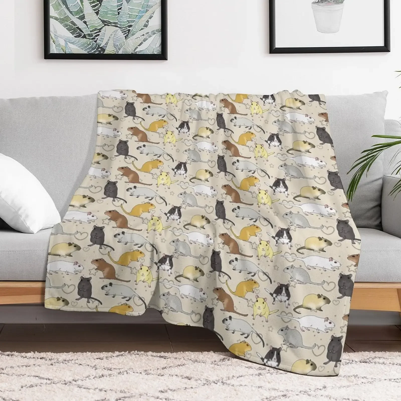 gerbil pattern simple but cute Throw Blanket Plaid on the sofa Luxury Thicken Thin Blankets