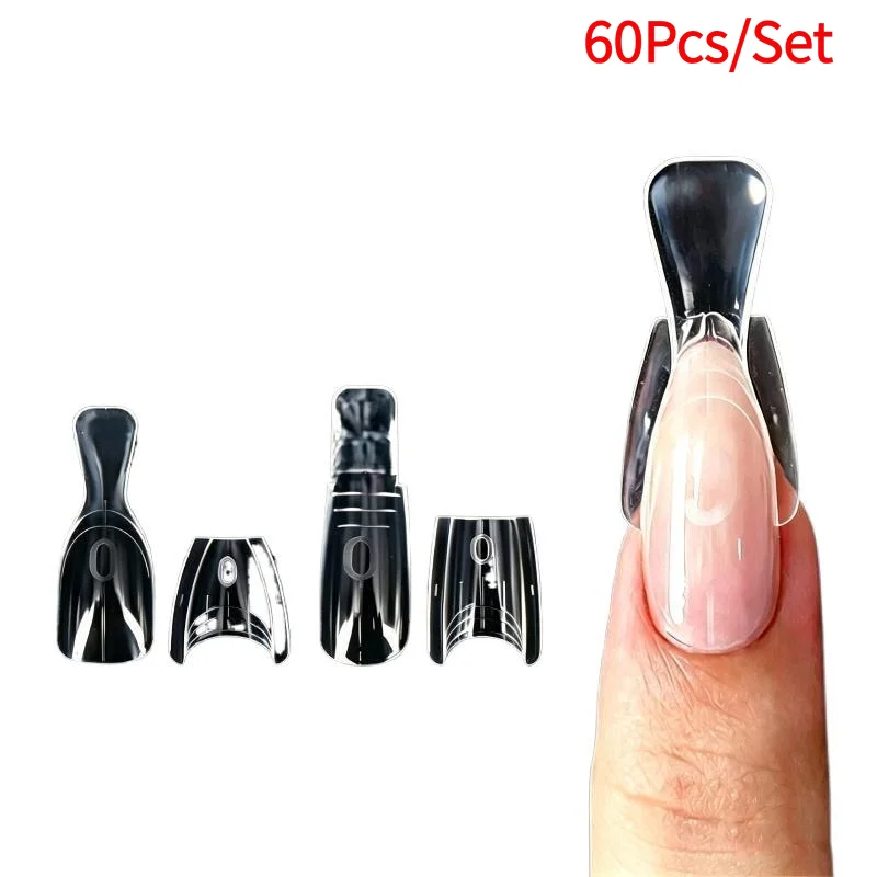 *60Pcs Sandwich Nail Forms Oval/Square Extension Dual Form No Paper Forms