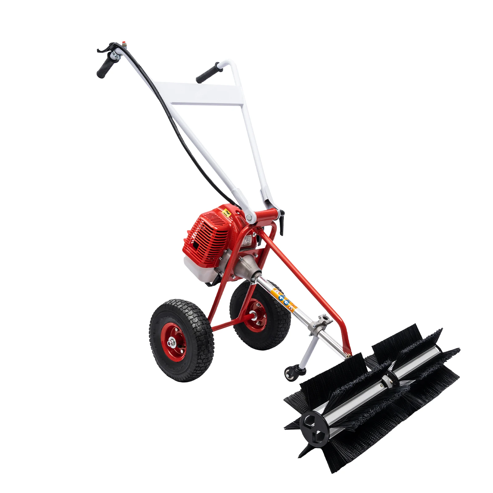 43CC Gas Power Sweeper Two-stroke Petrol Engine Infinitely Adjustable Speed 1.7 hp Yard Road Leaves Snow Sweeping Machine