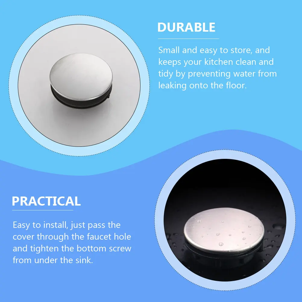 

Комплект из 2 заглушек для раковины из нержавеющей стали с основанием из АБС-пластика для ремонта кухонных столешниц, раковин в ванной и ванн