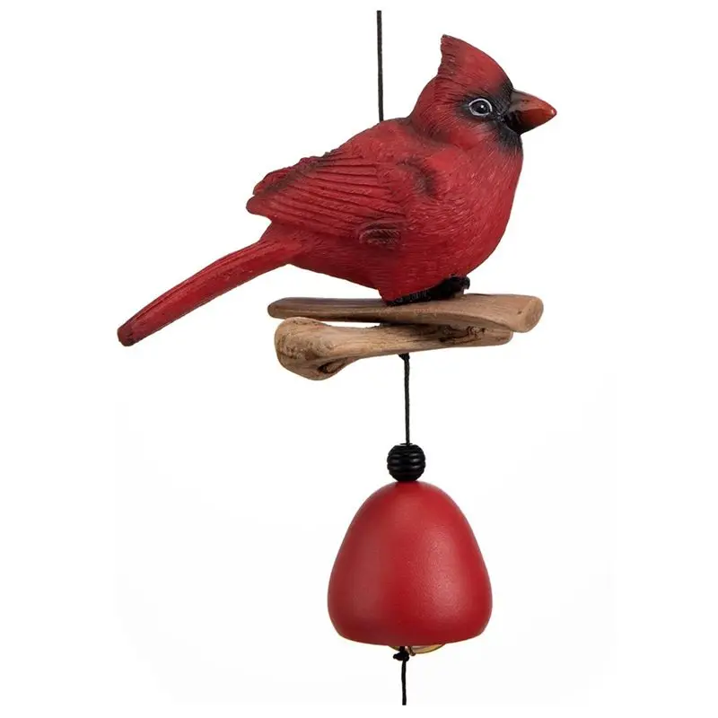 AEE8-Cardinal Bird Wind Chime, Cardinal Gifts For Glory Mother's Love Gift, Bird Bell Chimes For Garden Backyard Church