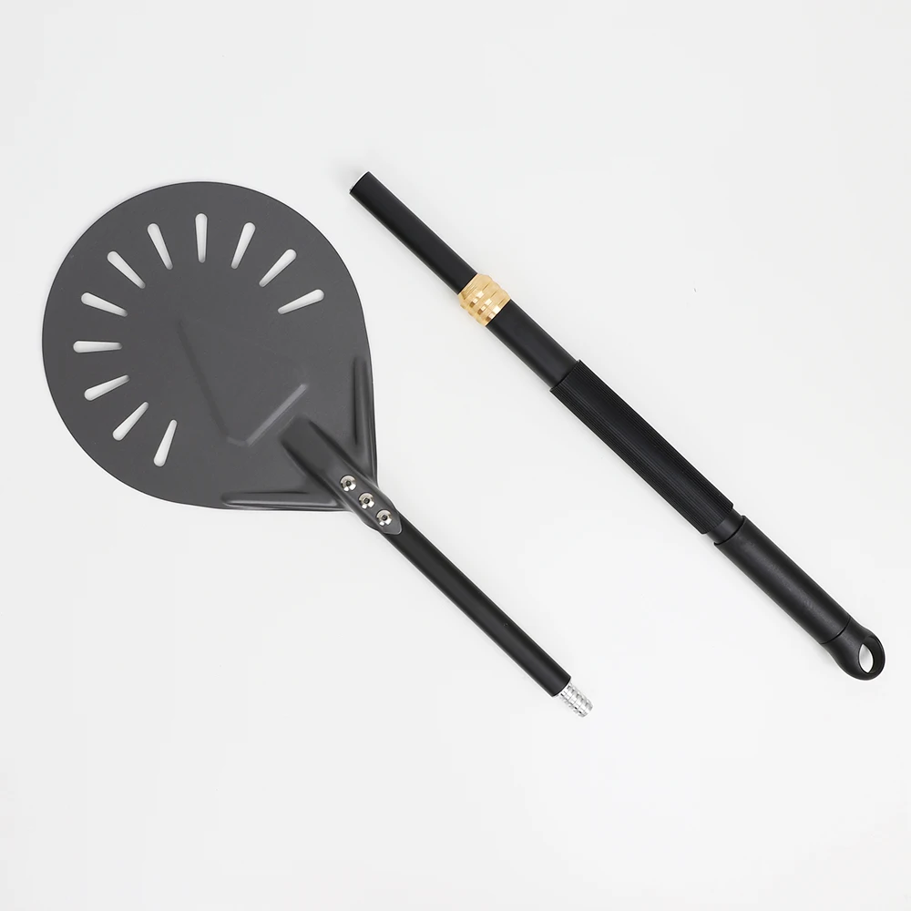 Adjustable Pizza Peel  Turning Hard Anodized Paddle Round Pizza Baking Tools Long Handle Aluminum Pizza Shovel Nonstick  Kitchen