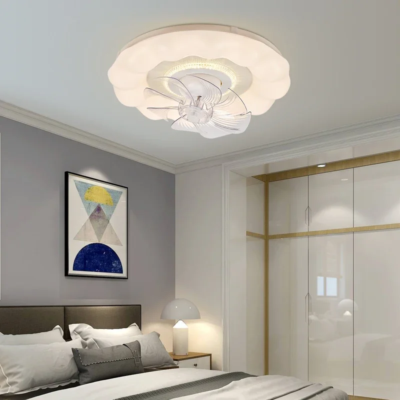 Full spectrum bedroom fan light 360 degree shaking restaurant ceiling minimalist living room children electric fan light fixture