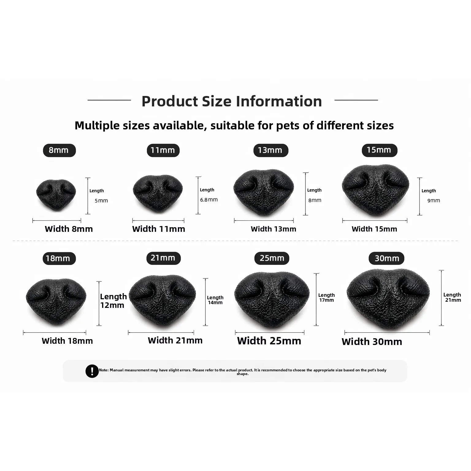 Handmade Wool Felt DIY Sculpture Pet Doll Simulation Dog Nose Fabric Materials for Sewing And Crafts Dog Breeds Available