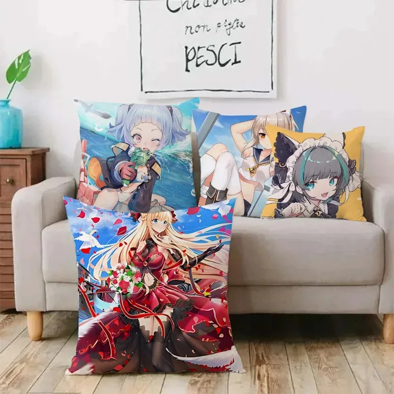 Kawaii A-Azur Lanes Kissenbezüge, Cartoon-Sofa, dekorativer Heimdruck, niedlicher Kissenbezug