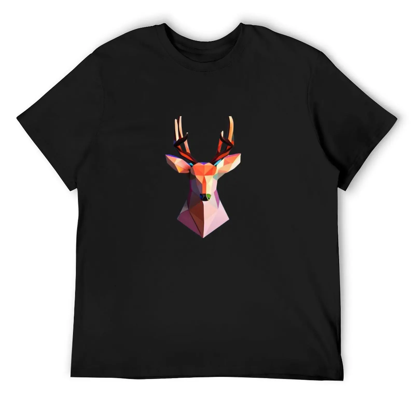 

Geometric Polygon Deer Head T-Shirt custom t shirt shirts graphic tee anime tshirt cotton graphic tees sweat shirts, men