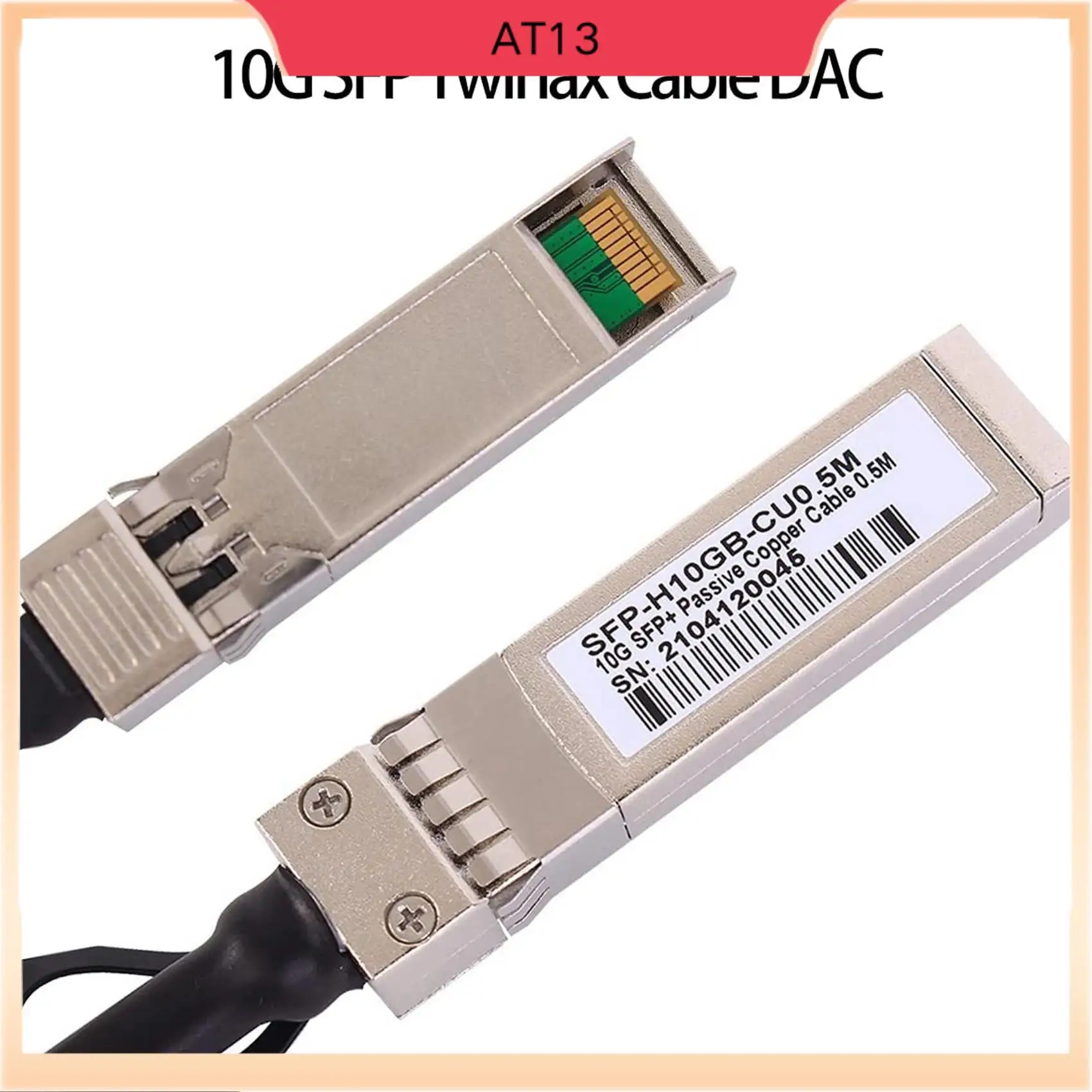 

AT13 4X 10G SFP+ Twinax Cable, Direct Attach Copper(DAC) 10GBASE SFP Passive Cable For SFP-H10GB-CU1M,Ubiquiti,D-Link(0.5M)
