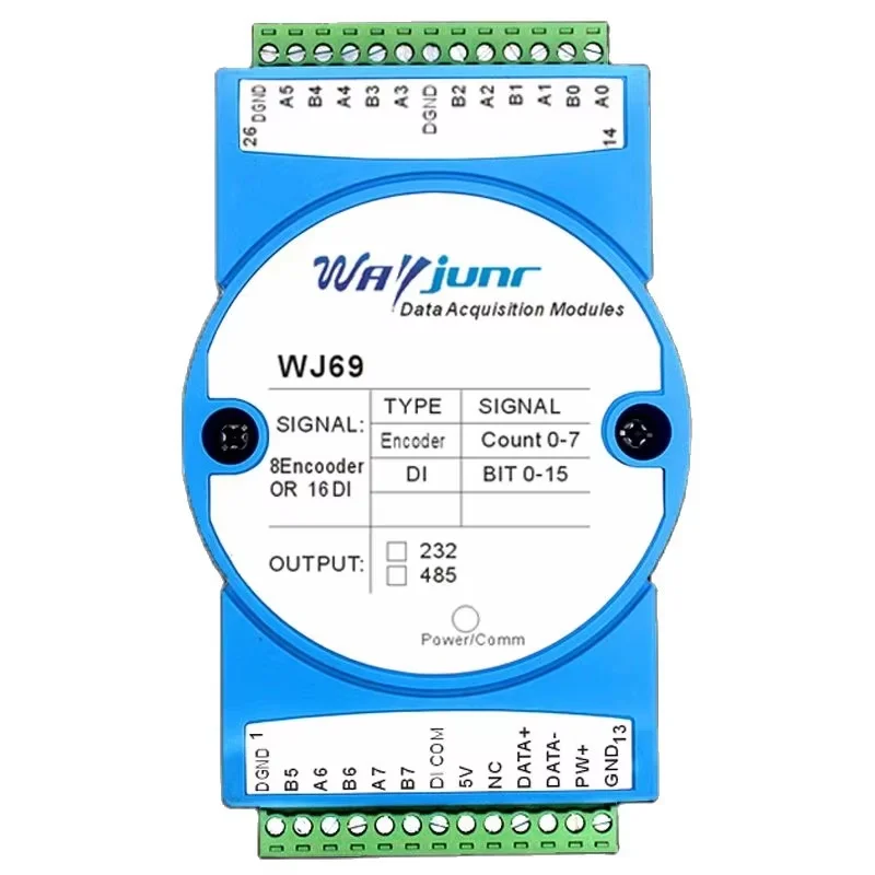 8-channel encoder pulse counter, 16-channel DI high-speed counter, Modbus RTU module WJ69