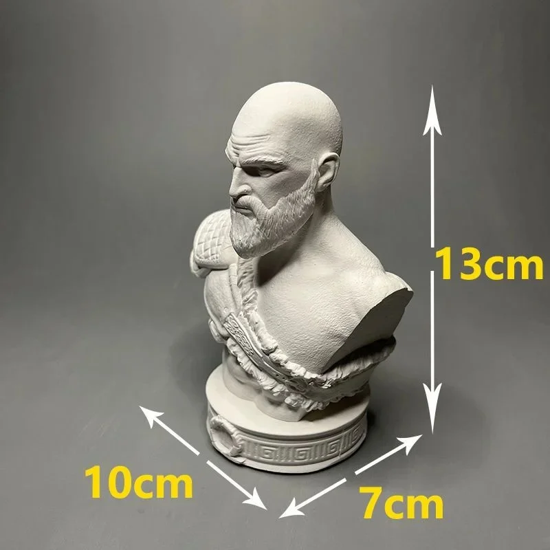 Plaster Statue God Of War Kratos Bust Sculpture Creative Personalized Ornaments Special Holiday Gifts - view 2