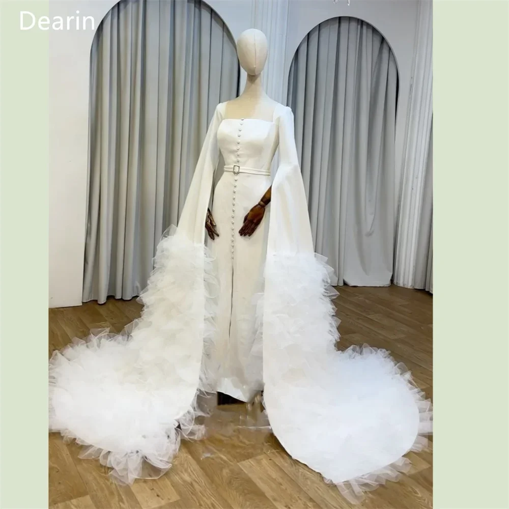 

Saudi Arabia Dearin Square Collar Column Floor Length Skirts Tulle Bespoke Occasion Dresses Prom Dress Formal Evening Gown