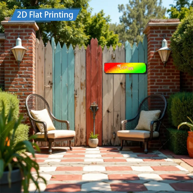 قطعة واحدة من لافتة معدنية، مقاس 4 × 16 بوصة "علامة باب الحظيرة الريفية: "منطقة النشاط" - فن الطباعة المسطحة النابضة بالحياة ثنائية الأبعاد" #3