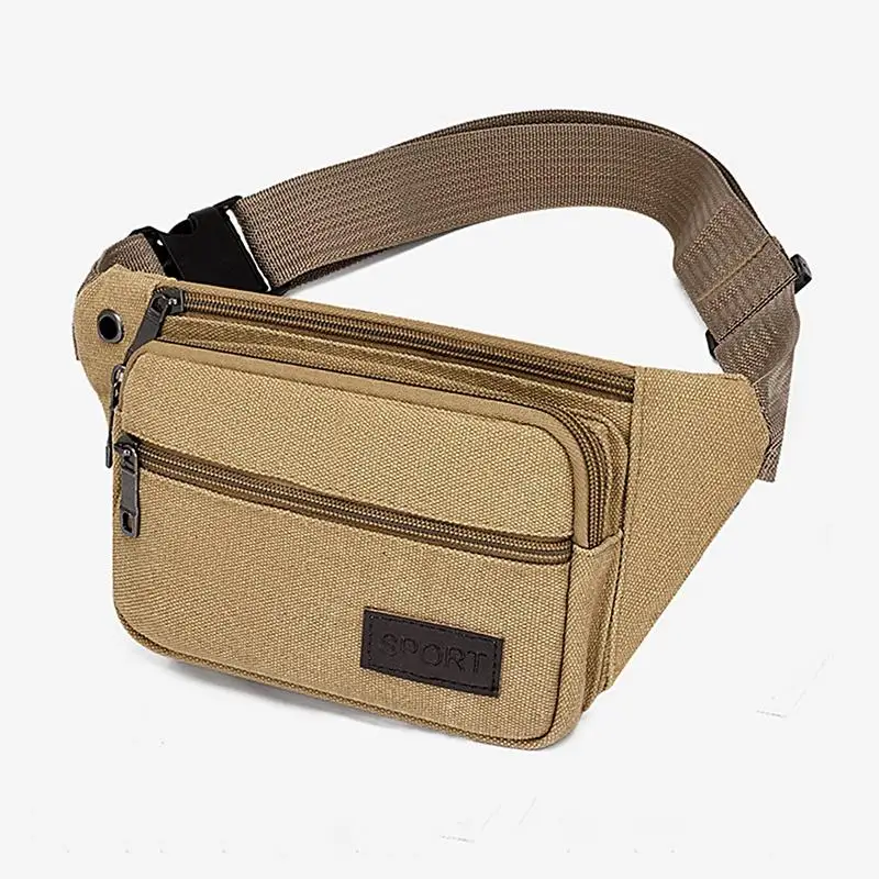 Canvas Waist Bag Outdoor Sports Multifunctional Male Waist Pack High Durable High-capacity Bags Portable Phone Purse