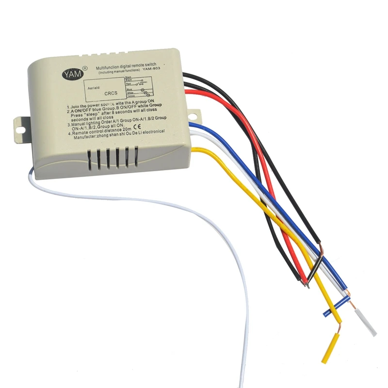 AEE7-Wireless ON/OFF 220V Lamp Remote Control Switch Receiver Transmitter Controller Lamp Home Replacements Parts