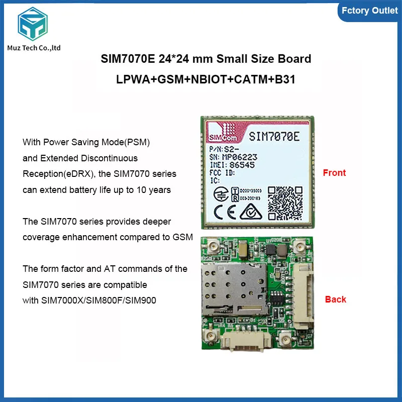 SIM7070E Mini Core Board Development SIMCOM 4G LPWA module GSM+NBIOT+CATM+B31 breakout kit for Europe/Middle East/Africa