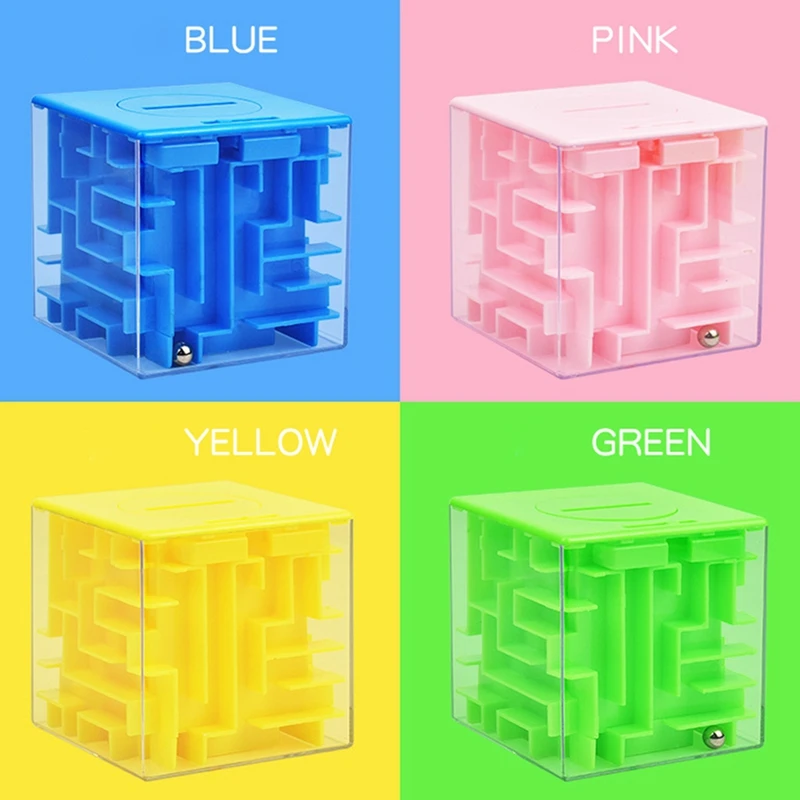 4 Pack Money Maze Puzzle Gift Boxes, Perfect Money Holder Puzzle And Brain Teasers For Kids And Adults Easy To Use 7X7x7cm