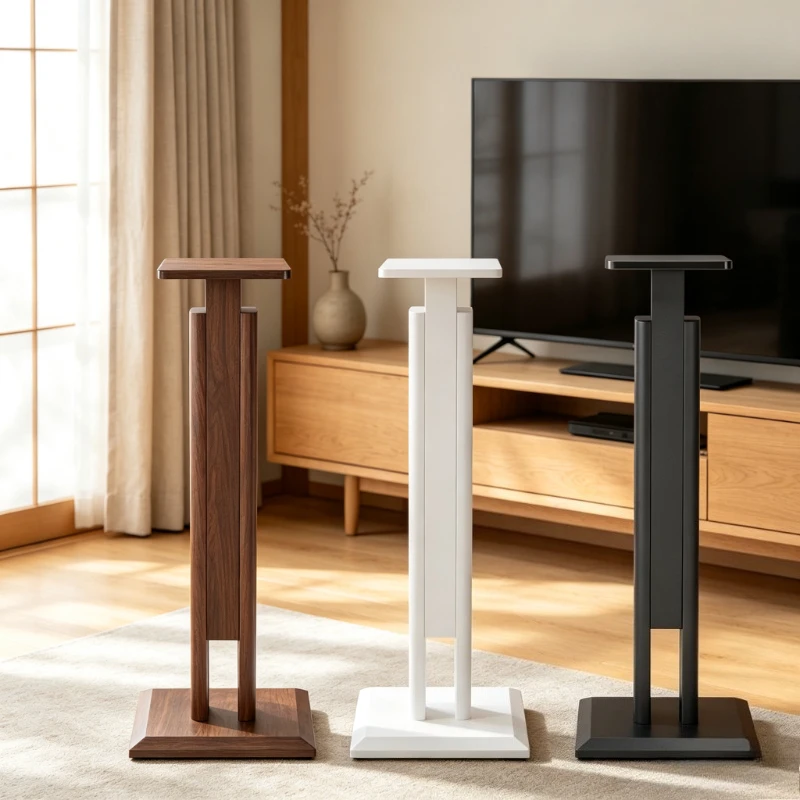 Floor Standing Surround Sound Holder for Bookshelf Speakers,Solid Wood Speaker Stand,  Home HIFI Audio Rack, Anti-Vibration