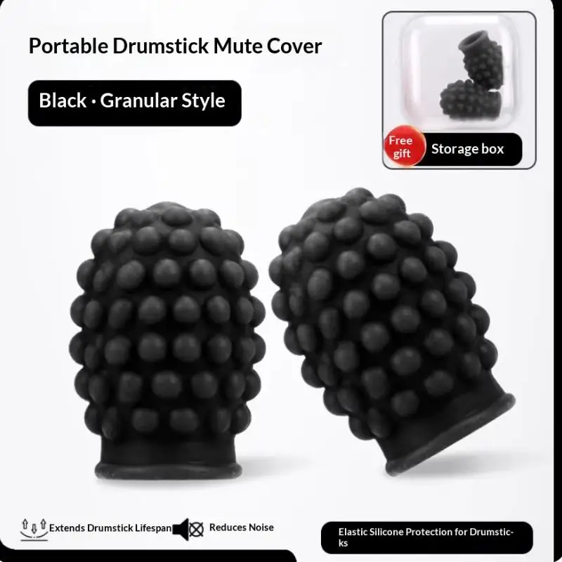 2PCS Drum Mute Silicone Sleeves Weakened Sound Silencers, Practice Tips, Drumstick Head Rubber Sleeves For Quiet Drumming
