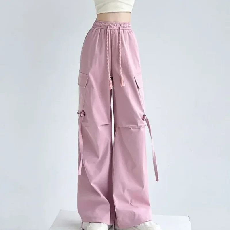 Pants for Women Long Woman Trousers Slacks With Pockets Wide Leg Autumn Outfits Original New In 90s Classic Casual Clothing G