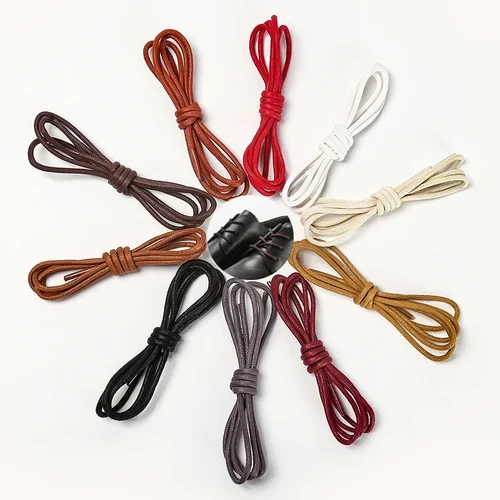 1 par de cordones redondos para zapatos, cordones para zapatos, cordones para zapatos Unisex, cordones encerados de algodón, cordones de cuero impermeables para cordones de zapatos