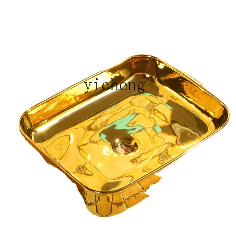 

XL Table Basin Color Golden Art Basin Hotel Golden Engineering Square Wash Basin Table Basin