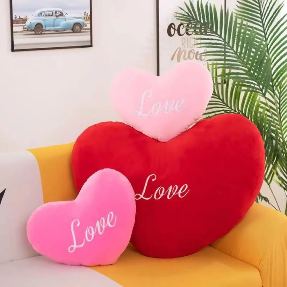 Valentines Day Heart Plush Pillow New for Birthday Home Decorative Stuffed Pillow Heart Shape Hot Soft Pillow