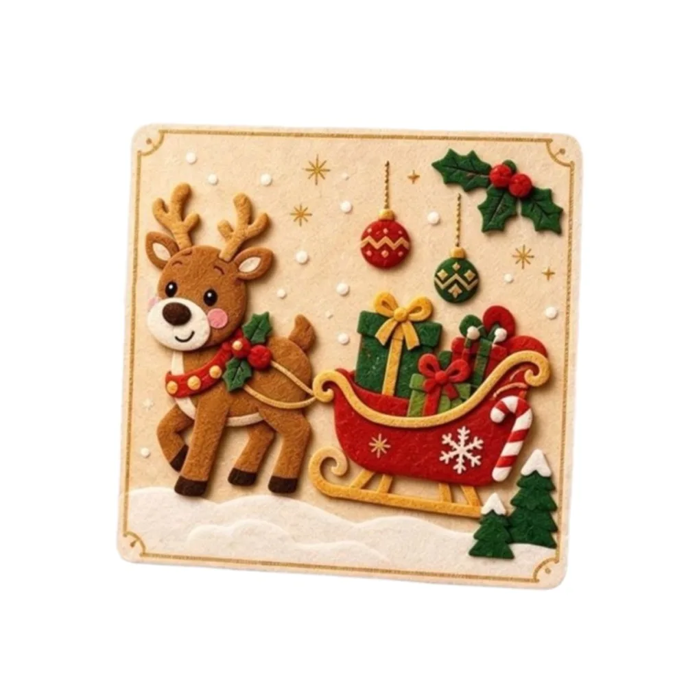 Hook and Loop Christmas Felt Art Kit DIY Magic Holiday Design Christmas Craft Kit Felt Pieces Felt Board Art Set Kids Craft
