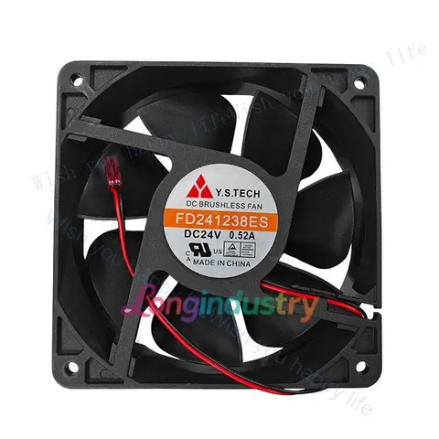 V+  for  1 Pc. New FD241238ES DC Brushless Cooling Fan 12038 DC24V 0.52A 12CM 2Pin