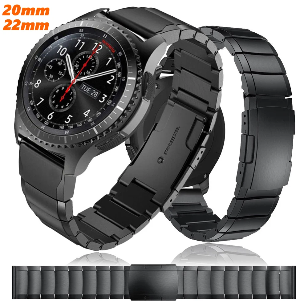 

Ремешок 20 мм 22 мм для Garmin Active 6 Amazfit Active 2 Balance из нержавеющей стали, ремешок для Huawei GT5 Pro 46 мм Watch 3/4 Pro Samsung