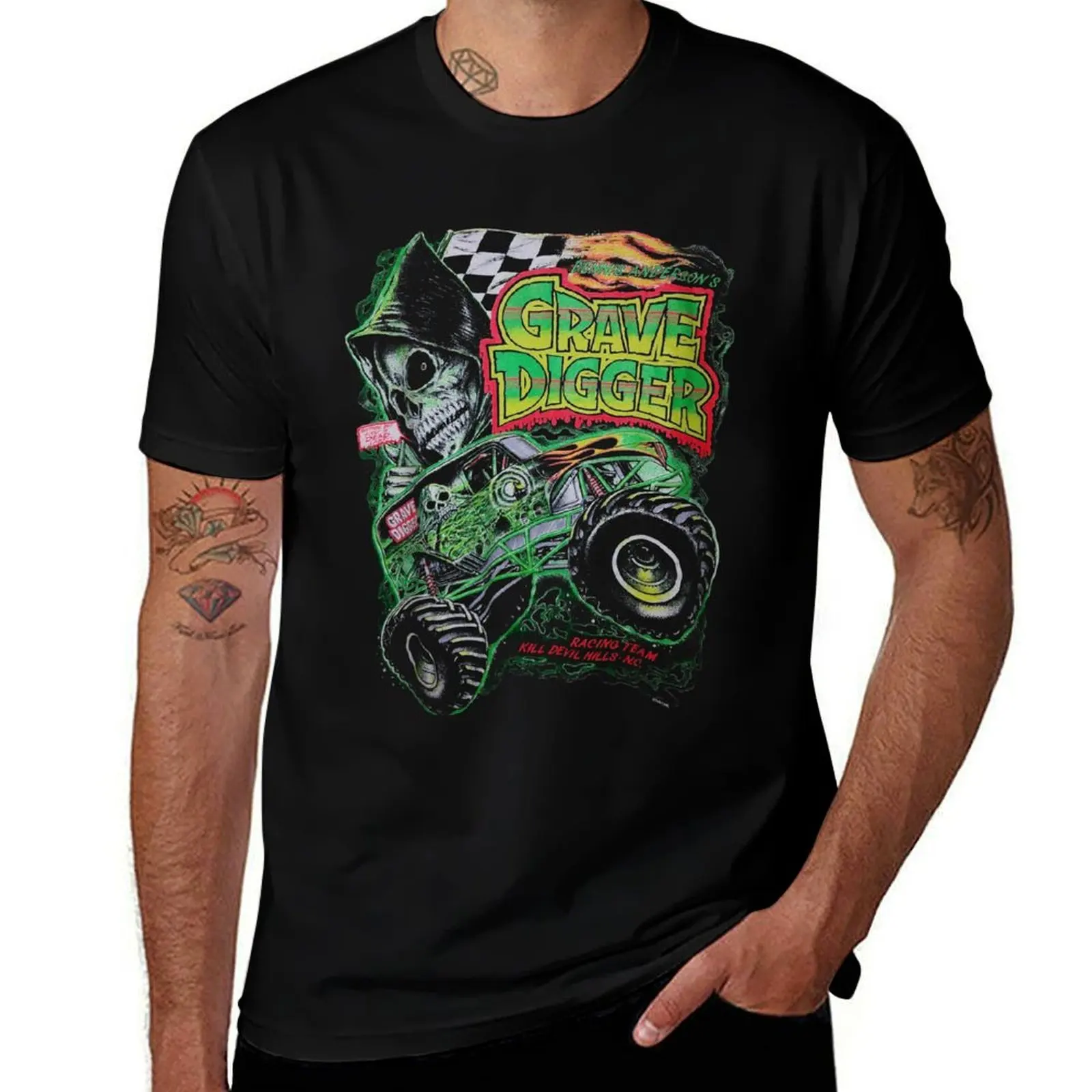 

Grave Digger Racing Team Vintage T-Shirt Big and Tall Loose Fit T-Shirt