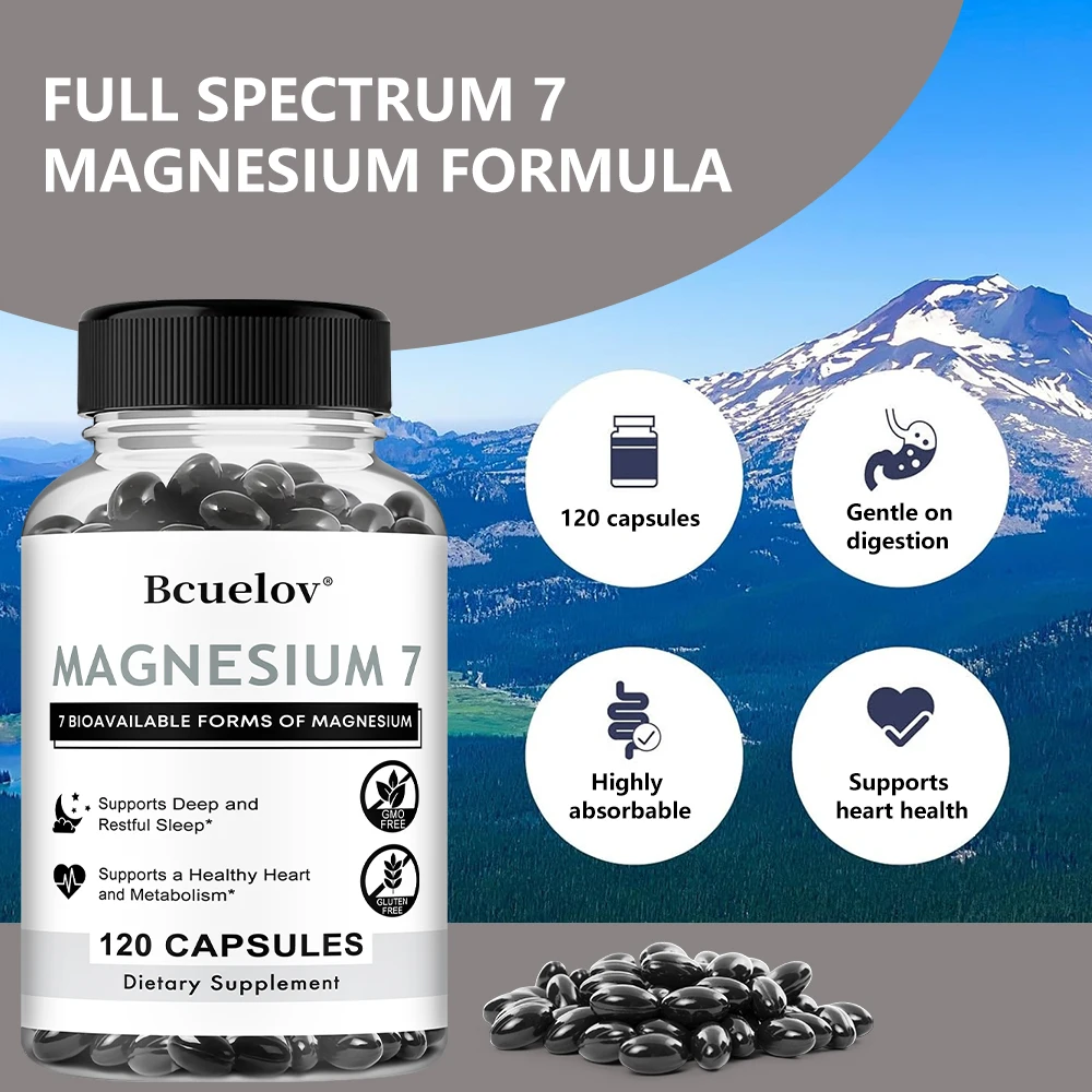 

Магниевый комплекс 7-в-1 с высокой абсорбцией — для поддержки энергии, сна и мышц