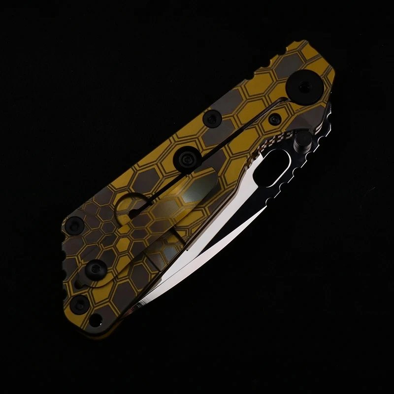 سكين قابل للطي بمقبض من سبائك التيتانيوم الصلب 2025 D2 مع صلابة عالية وحافة حادة، سكين أدوات EDC محمول للتخييم