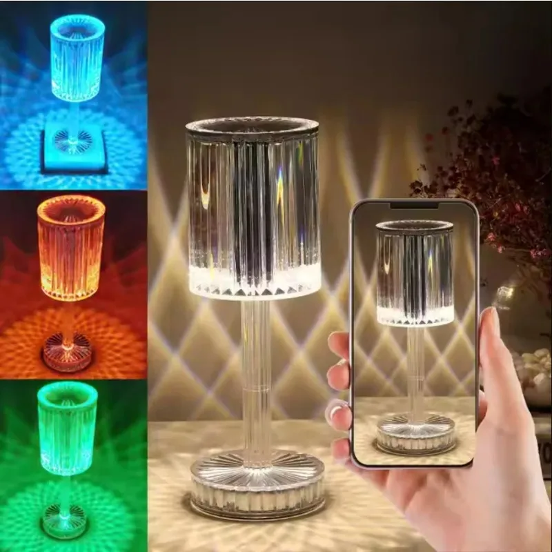 

Crystal Rechargeable Led Light Touch Remote Control Night Lamp Bedroom Mood Light Bedside Lamp Night Lights Acrylic Home Decor