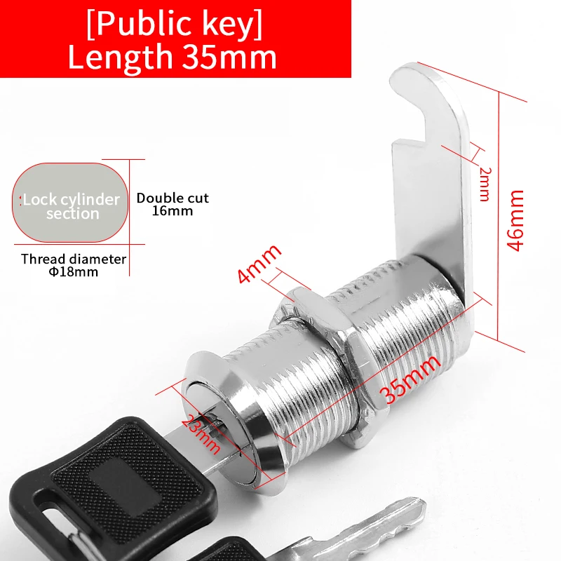 20 SETS Metalen Cilinderkast Beveiliging Locker Cam Lock Met 2 Sleutels Dezelfde Sleutel Verschillende Sleutel Beveiliging Brievenbus Slot Lade 16mm