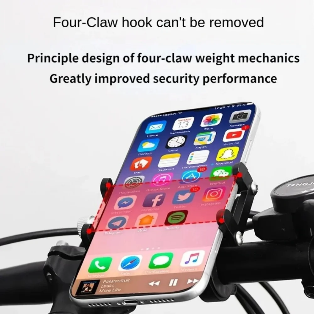 Telescopic Bike Phone Holder Quick Install Bicycle Phone Mount Adjustable Shockproof Phone Mount Clip For Scooter Stroller Cycle