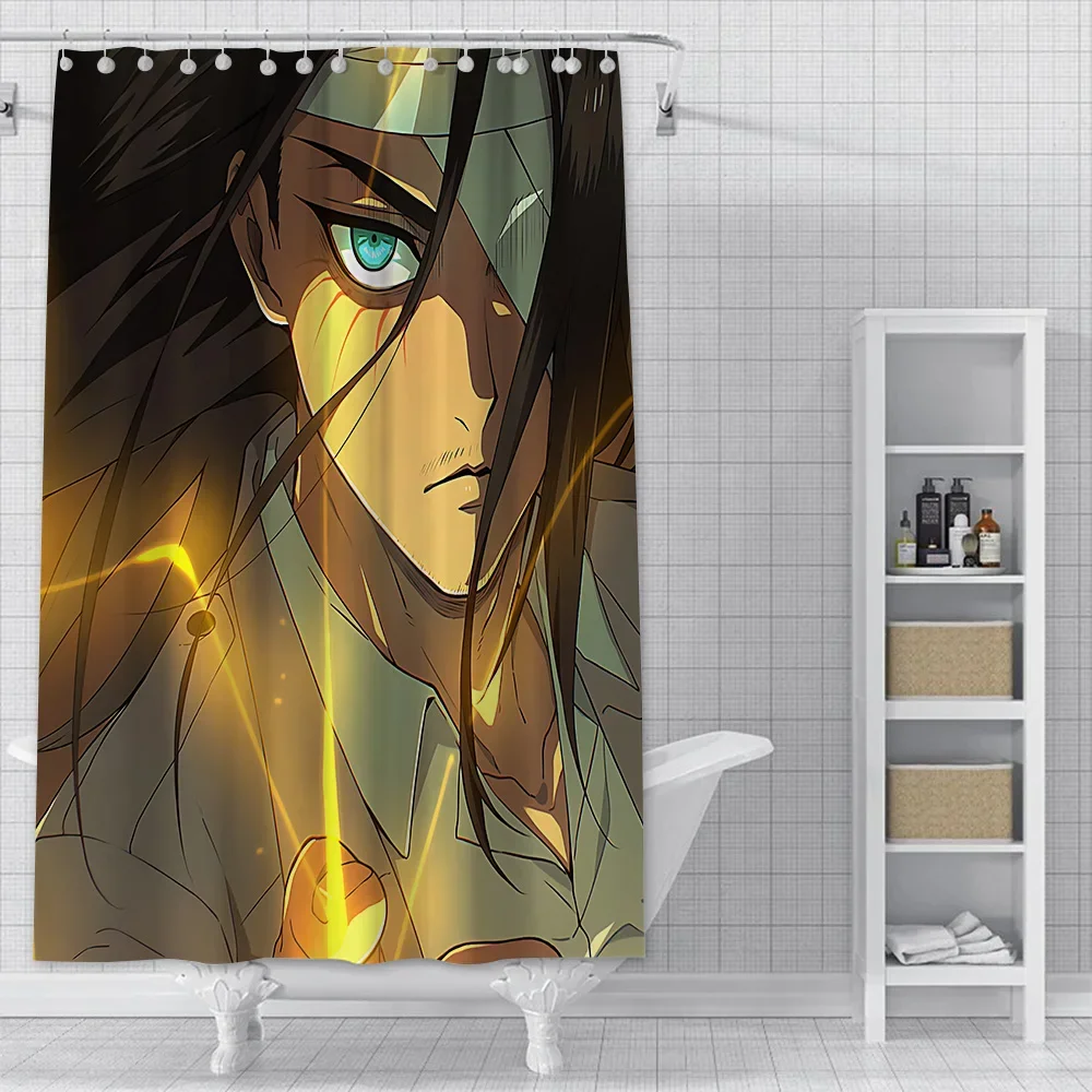 Anime Themed Shower Curtain , Waterproof Fabric with Iconic Characters for Unique Bathroom Decor, Perfect for Fans
