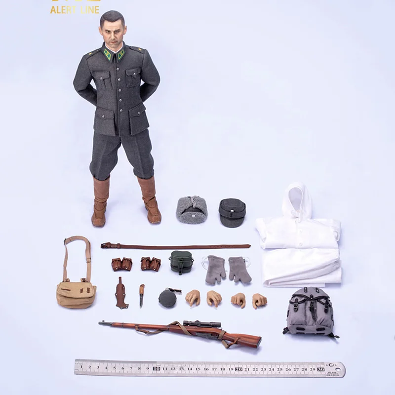 Limited Stock AL100037 1/6 WWII Finland Army Male Soldier Cloth Movable Action Figure Mini Weapon Decor 12