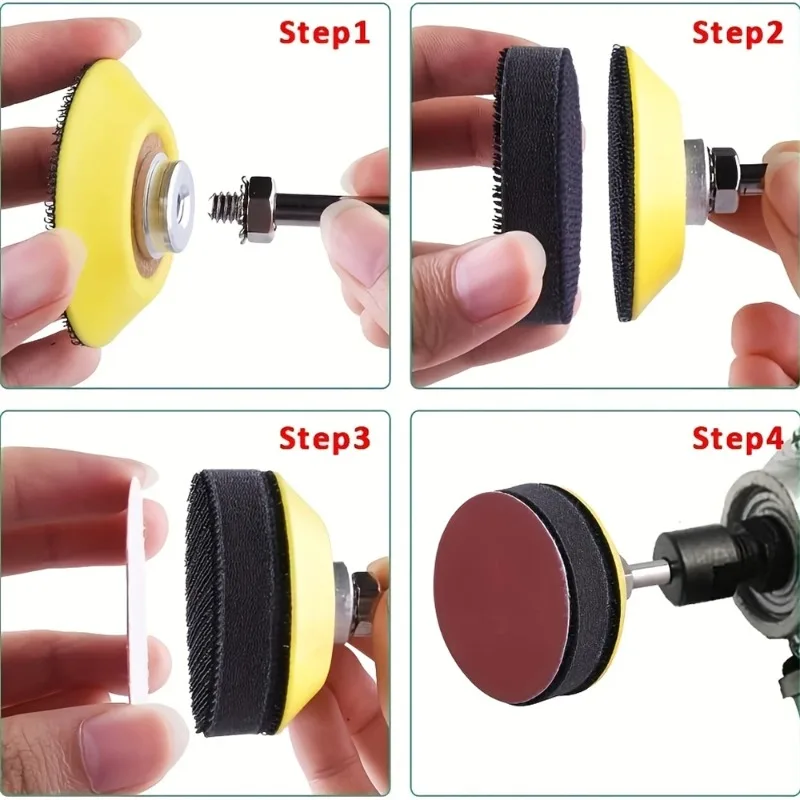 2-inch 50mm pneumatic disc sponge set, compatible with angle grinder polishing pad, hook and loop polishing pad
