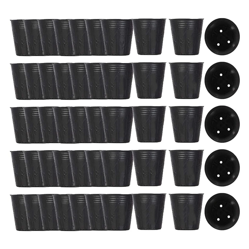 

New 500Pcs Nursery Pot Plastic Plant Propagation Container Grow Bag Garden Supplies 8Cmx8cm