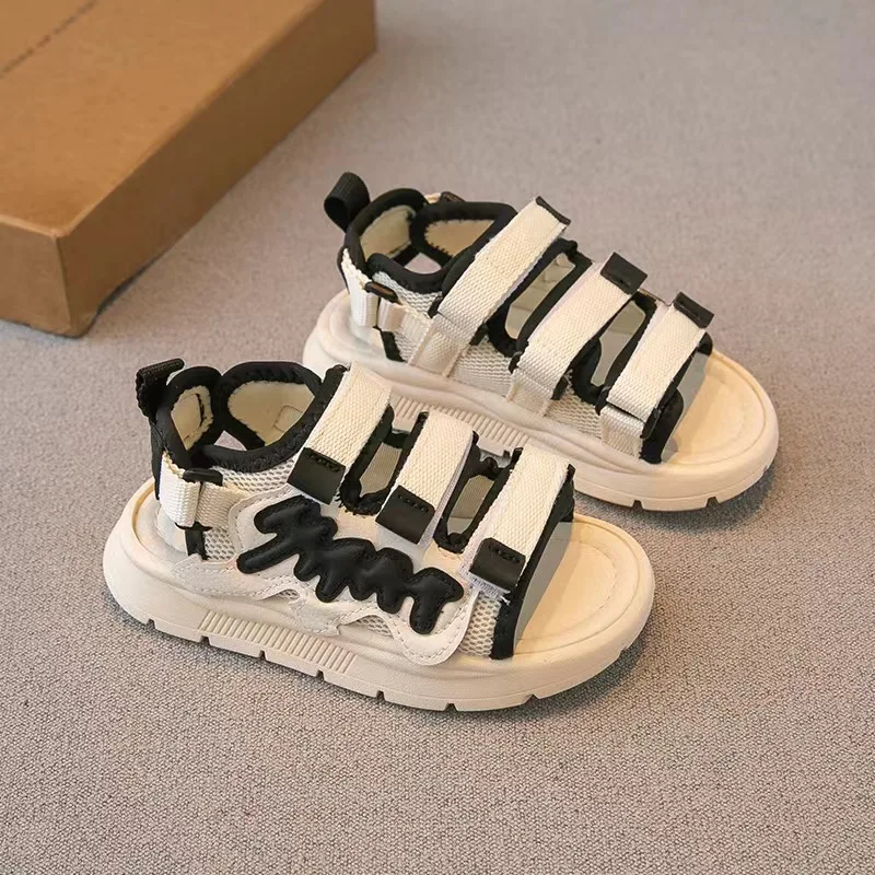 Girls Sandals 2024 Summer New Boys Wear-Resistant Sports Beach Shoes Medium and Large Children Casual Sweet Princess Sandals